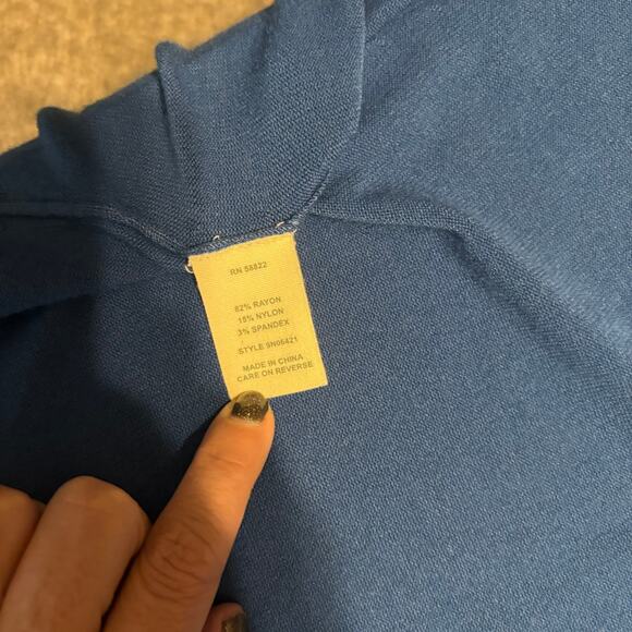 NWT Women's Size XL Nurture Rayon Blend Knit Open Cardigan Blue Draped - Picture 7 of 7